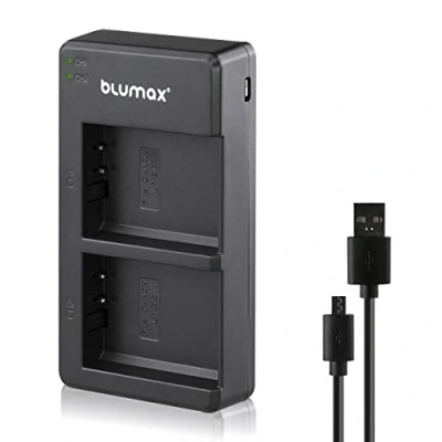 Immagine di Blumax LP E10 Mini Caricatore Dual LCD Compatibile con Canon EOS 1300D 1200D 1100D 1500D 2000D 3000D 4000D