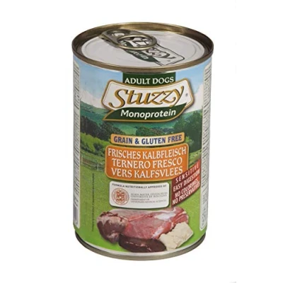 Immagine di Stuzzy, Cibo Umido per Cani Adulti al Vitello, Monoproteico in Patè (6 Lattine da 400g)