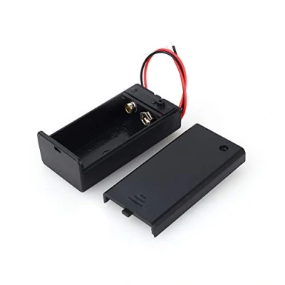 Immagine di Goshyda portabatterie da 9 V, Custodia CC con Scatola V Cavo e Interruttore, per Batteria PP3 Applicazioni elettroniche Piccoli progetti di Hobby