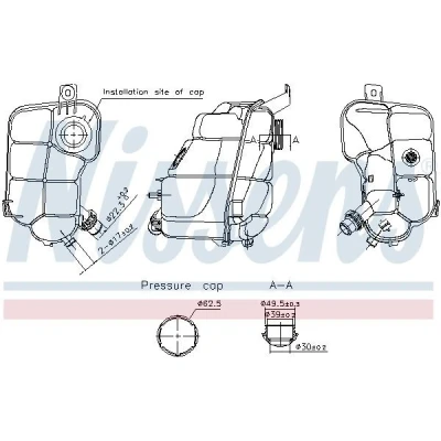 Immagine di NISSENS 996337 Vaschetta Radiatore 1,2 con calotta/coperchio FORD: S Max Mk1 MPV, Mk1, MONDEO 4