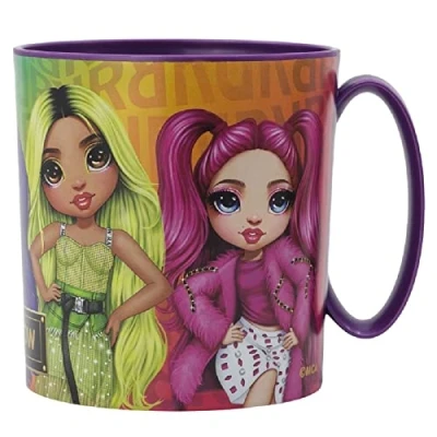 Immagine di ALMACENESADAN, 2065; Tazza di plastica riutilizzabile adatta al microonde, con licenza RAINBOW HIGH, senza BPA e capacità per 350 ml