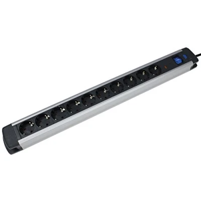 Immagine di AS Schwabe 18360 Multipresa con protezione da sovratensioni Nero, Argento Schuko 1 pz.