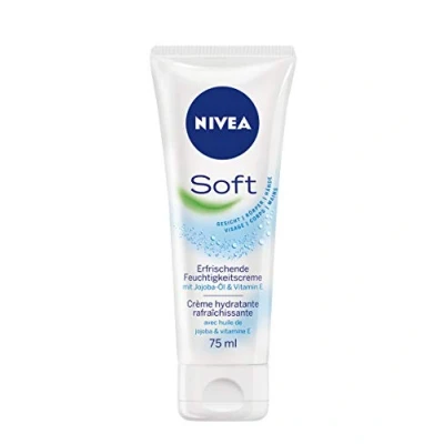 Immagine di NIVEA crema morbida in confezione da 1 (1 x 75 ml), idratante rinfrescante con olio di jojoba e vitamina E, nutriente per viso, corpo mani