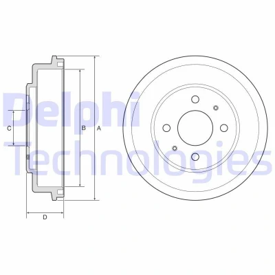 Immagine di DELPHI BF582 Freni a Tamburo senza anello sensore ABS, cuscinetto ruota 249