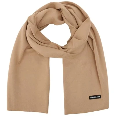 Immagine di Calvin Klein Jeans Patch Scarf Unisex Sciarpa, Taglia: One Size, Travertine