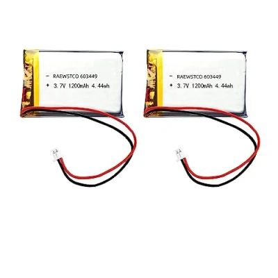 Immagine di RAEWSTCO 2PCS 3.7V 1100mAh 603449 batteria ai polimeri di litio ricaricabile Lipo con connettore JST Fai una polarità sicura del dispositivo corrispondente la prima dell&#039;acquisto