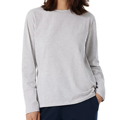 Immagine di Schiesser Maglietta a Maniche Lunghe in Cotone Mix + Relax Parte Superiore del Pigiama, Oscurante, Grigio Mel_179273, 36 Donna