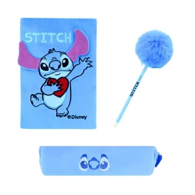 Immagine di Disney Stitch Set di Cancelleria, Include Taccuino Stitch, Penna Pom e Astuccio, Regalo per Ragazze Adolescenti
