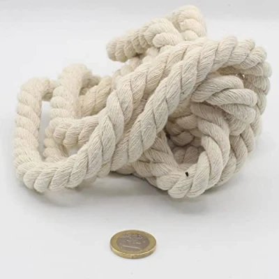 Immagine di LEDUC Cordino in cotone rotondo, 3 metri, 12 mm, corda intrecciata con anima naturale, ideale per fai da te, cucito, multiuso, ecru