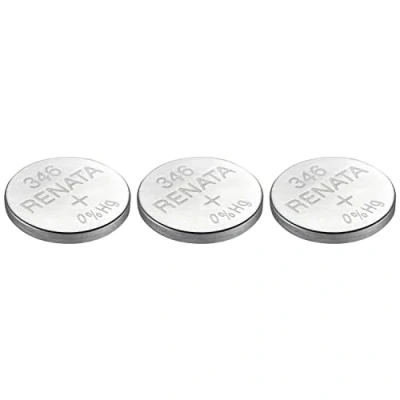 Immagine di RENATA Set di 3 batterie a bottone argento ossido 346/SR712 SW 0% mercurio