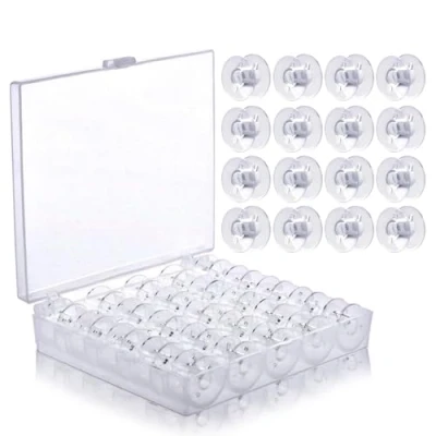 Immagine di 50 Pcs Bobine Per Macchina Cucire,Bobine Di Plastica Vuote Trasparente Da Cucire Universali Trasparenti Brother Singer Babylock Kenmore Janome Elna