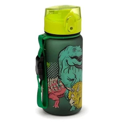 Immagine di Puckator Borraccia Infrangibile per Bambini con Apertura a Scatto 350ml Dinosauri Dinosauria