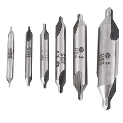 Immagine di 6Pz Set Punte a Trapano da Centro HSS 60 Gradi di Centraggio per Cobalto 1/1.5/2/2.5/3/5mm Bit Tornio Svasatura