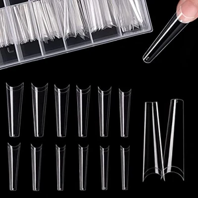 Immagine di 120 Punte Finte per Unghie Finte,Punte Trasparenti Extra Lunghe Acriliche, con Custodia, Mezza Copertura Manicure Casa e DIY