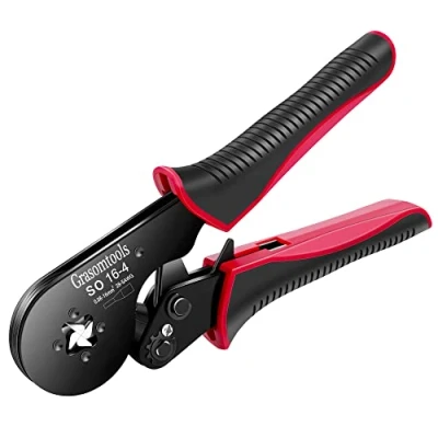 Immagine di pinza a crimpare per ghiere, utensili 0,08 16 mm²/AWG 28 5, fili, cricchetto autoaggiustabile, ghiere da mm²