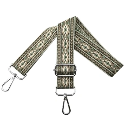 Immagine di Tracolla per Borsa Donna Regolabile, Cinghie Colorata, Tracolle Larga 3.8cm con Argento Moschettoni Crossbody Accessori, Verde Militare, N13