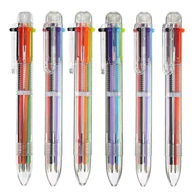 Immagine di 12 Pezzi 6 in 1 Retrattile Penne a Sfera Palla Multicolore, Colori Penna per Ufficio Scuola Forniture Studenti Bambini Regalo