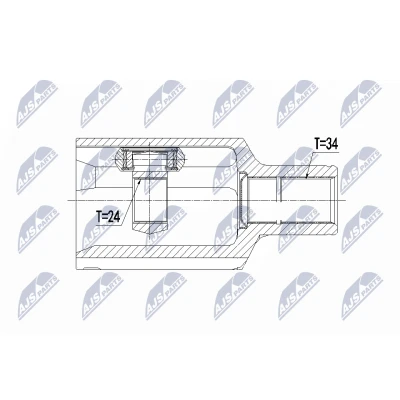 Immagine di NTY NPW ME 090 Kit Giunto Omocinetico Trasmissione automatica Assale anteriore Sx