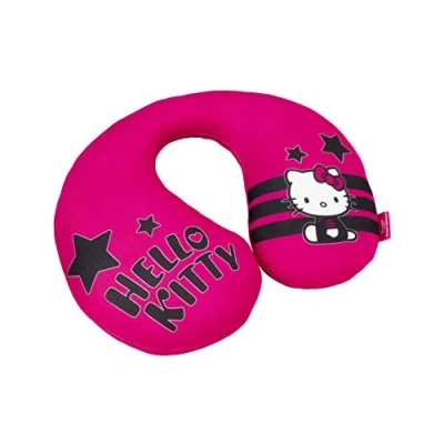 Immagine di Hello Kitty Cuscino da collo Star Per bambini e bambine. Comodo funzionale. Universale, 100% lavabile.