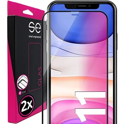 Immagine di smart engineered 3D Vetro Temperato 9H compatibile con Apple iPhone 11 [2 pezzi] protettivo 9H, Aiuto per installazione stencil, Copertura Completa
