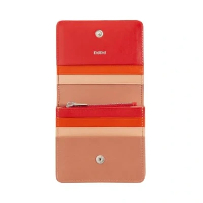 Immagine di DUDU Portafoglio Donna Piccolo in Pelle Schermato RFID Colorato Ultra Compatto con Zip Interna e 8 Porta Carte Tessere Rosso fiamma