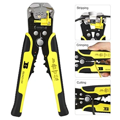 Immagine di Pinza spelafili automatica 0,2 6,0 mm2 / 24 10 AWG, 3 in 1, multifunzione per spelatura, taglio e crimpatura