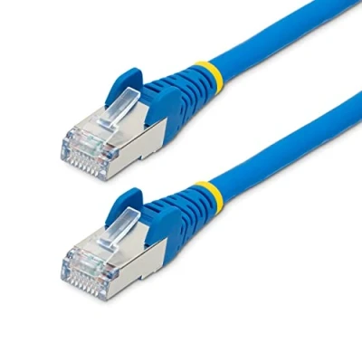 Immagine di StarTech.com Cavo Ethernet CAT 6a 1M Blu di rete LAN Low Smoke Zero Halogen (LSZH) 10GbE 500MHz 100W PoE++ patch schermato S/FTP RJ45 antigroviglio (NLBL CAT6A PATCH)