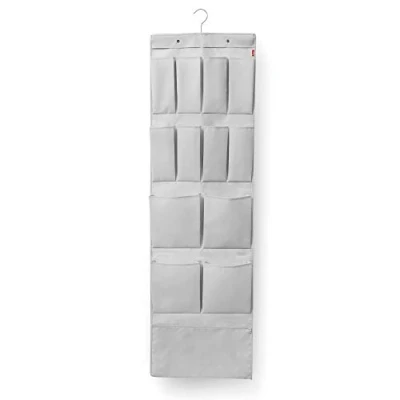 Immagine di Rayen 2371.11 Attaccapanni Multiuso Organizzatore con Gancio per Porta Ideale Scarpe, borsette o fazzoletti 45 x 120 150 cm Grigio Chiaro, Bianco/Traslucido, 10.43