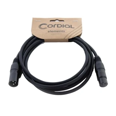 Immagine di Cordial ELEMENTS EM 5 FM, Cavo Microfonico Bilanciato, XLR Maschio/XLR Femmina m, Nero