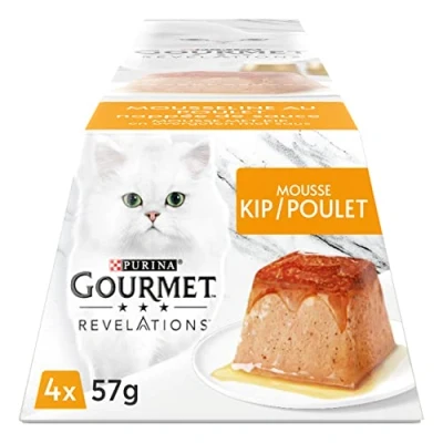 Immagine di GOURMET Revelations Chiffon di pollo con salsa Porzioni Pasto per gatti adulti 4 x 57 g