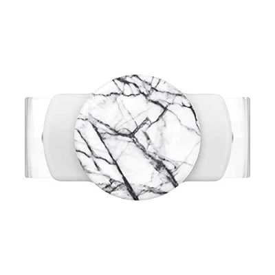 Immagine di PopSockets: PopGrip Slide Stretch senza adesivo Grip e supporto mobile con bordi quadrati Top intercambiabile Compatibile la maggior parte degli smartphone White Dove Marble