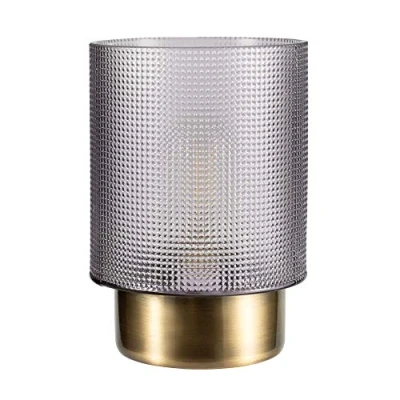 Immagine di Pauleen 48133 Pure Glamour Tavolo Mobile Funzione Timer Batteria 6H Lampada Senza Cavo Opaco Grigio Metallo 0.8 W, Vetro di Fumo