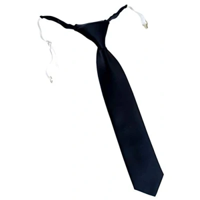 Immagine di TigerTie Cravatta con chiusura di sicurezza in tinta unita, elastico, Nero , Taglia unica
