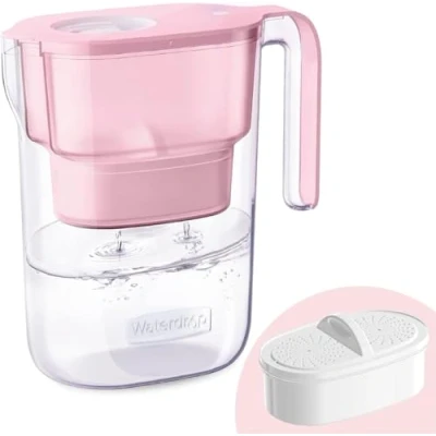 Immagine di Waterdrop Elfin NSF Certificato 2.5L Caraffa Filtrante per Frigorifero con 1x90 Giorni Filtro, Riduce Piombo, Fluoro, Cloro e Altro, Senza BPA, Rosa (Filtro di Ricambio: WD PF 01A Plus)