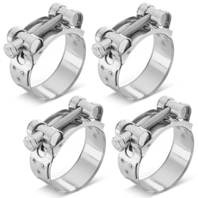 Immagine di Poppstar 2 pezzi Collare stringitubo a bullone in acciaio inox Morsetto Campo di serraggio 48 51mm, larghezza banda 22mm, W4