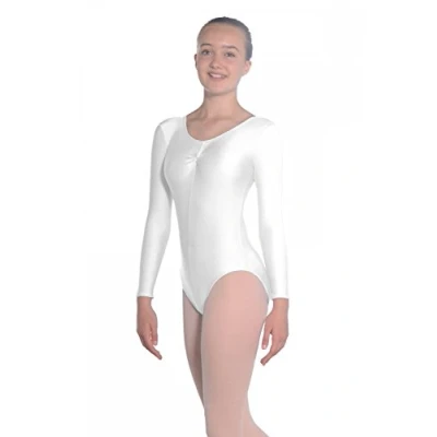 Immagine di Roch Valley Martene Body da donna a maniche lunghe, in nylon/lycra, colore: bianco, età 7 8