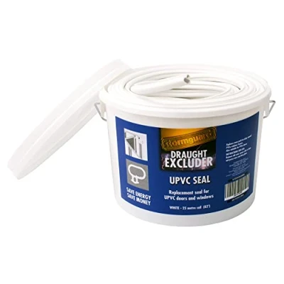 Immagine di Stormguard Guarnizione di ricambio in gomma UPVC per porte e finestre, colore bianco, 25 m, doppi vetri
