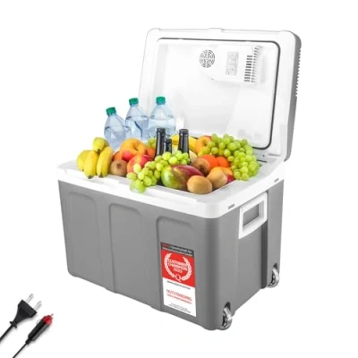 Immagine di TZS First Austria Frigorifero Portatile Elettrico 45 litri (raffredda e riscalda) con collegamento a 12 volt (per auto) &amp; 230 grigio