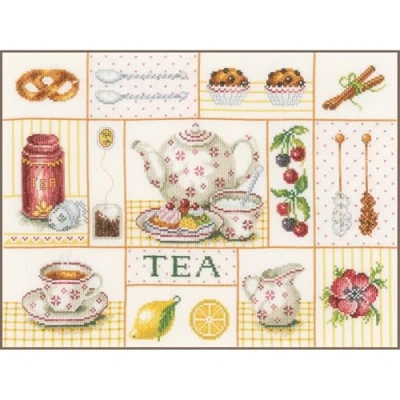 Immagine di Unbekannt LANARTE Schema numerato Tea Party conteggio Tessuto Punto Croce, Cotone, Multicolore, 39 x 29 0.3 cm