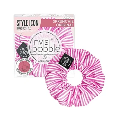 Immagine di Invisibobble Scrunchies Rosa e Bianco Sprunchie I elastico per capelli con un a spirale all&#039;interno l Scrancis