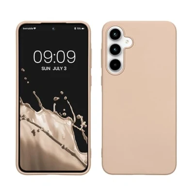 Immagine di kwmobile Custodia Compatibile con Samsung Galaxy A35 Cover Back Case Morbida Protezione in Silicone TPU Effetto metallizzato oro