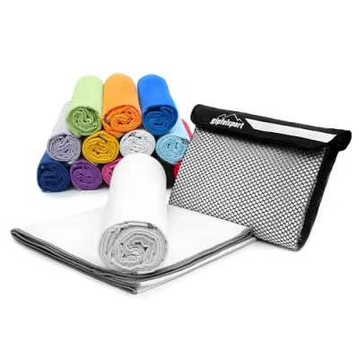 Immagine di gipfelsport Asciugamano Microfibra Bianco Set2 1x S(80x40cm) &amp; XL(180x80cm)