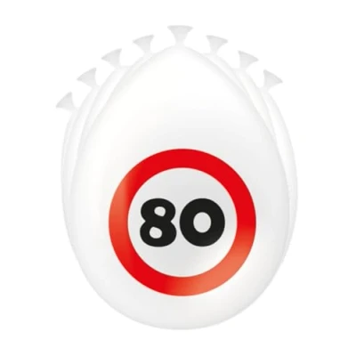 Immagine di PD Party 7032412 Festa Decorazione Palloncini Speciale Tema Celebrazione Traffic Sign 80, Pacchetto di 8, Multicolore, 30cm Lunghezza x Larghezza Altezza