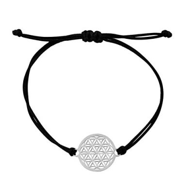 Immagine di Nuoli® Bracciale da donna in argento (regolabile 14 a 20 cm), con fiore della vita, per donne e ragazze