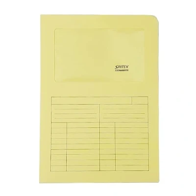 Immagine di Blasetti Cartelline Portadocumenti con Finestra Sintex GIALLA raccoglitore documenti per ufficio, Formato A4, Colore Giallo, Confezione 50 pezzi, Carta 120gr, Aperta su due lati
