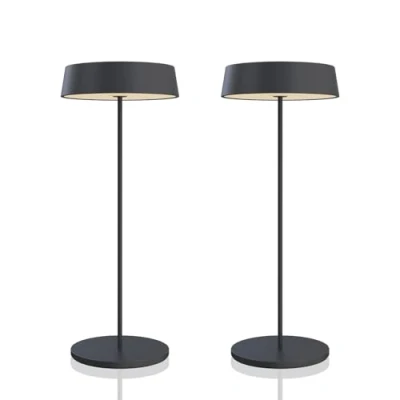 Immagine di Palmina 901,Lampada Led Ricaricabile Portatile E Dimmerabile In Alluminio,Lampada Notte 4400mah,Protezione IP54,Lampada Uso Interno/Esterno Adatto A Cena,Lettura,Camera,E Tanto Piu/Nero 2PZ