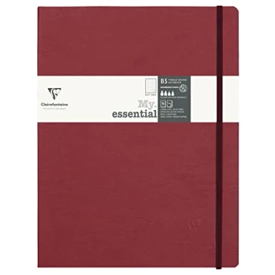 Immagine di Clairefontaine 794432C Taccuino My.Essential Age Bag, formato B5 (19 x 25 cm), con rilegatura a filo, 96 fogli numerati, pois, carta avorio 90 g, bordeaux, 1 pezzo