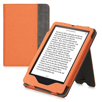 Immagine di kwmobile Custodia eReader Compatibile con Amazon Kindle Paperwhite 11. Generation 2021 Cover eBook Pelle PU Chiusura Magnetica Stand Cinturino Mano e Porta Carte