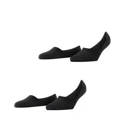 Immagine di Burlington Everyday Multipack W In cotone invisibili tinta unita confezione di 2 paia, Calzini fantasmini Donna, Nero Black 3000, 35 36
