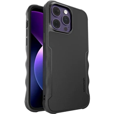 Immagine di Smartish custodia magnetica protettiva per iPhone 14 Pro Max Gripzilla compatibile con MagSafe [robusta e resistente] resistente protezione testata Apple Black